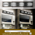 SOLFART Black Bathroom Light Fixtures 4 Lights Bathroom Vanity Light LED - Image 3