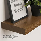 BAOBAB WORKSHOP Wood Floating Shelves, Bathroom Shelf 24 inch, Walnut Floating - Image 5