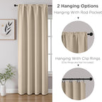 CUCRAF Light Beige Blackout Curtains 84 inch Length 2 Panels Set, Rod Pocket - Image 3