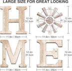 Farmhouse Home Signs with Windmill Clock Wall Decor Rustic Home Letters Wall Art - Image 2