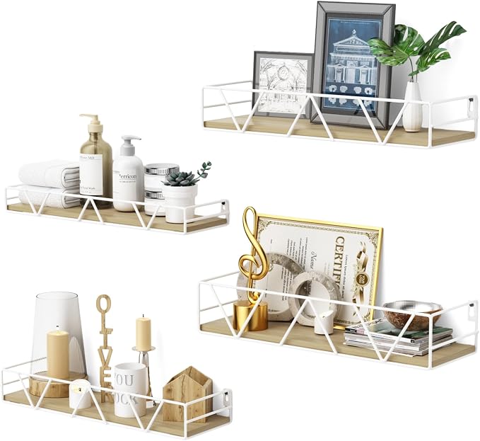 Amaoot Floating Shelves Set of 3, Home Wood Wall Shelf, Farmhouse Shelf by Amoot
