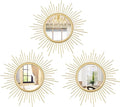 3 Set Gold Sunburst Mirrors for Wall Decorative Metal Mirrors Small Mirror Sets by Cityelf