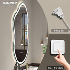 SMIROR Asymmetrical Led Bathroom Mirror 40x 24 inch, Irregular Cloud Lighted - Image 7