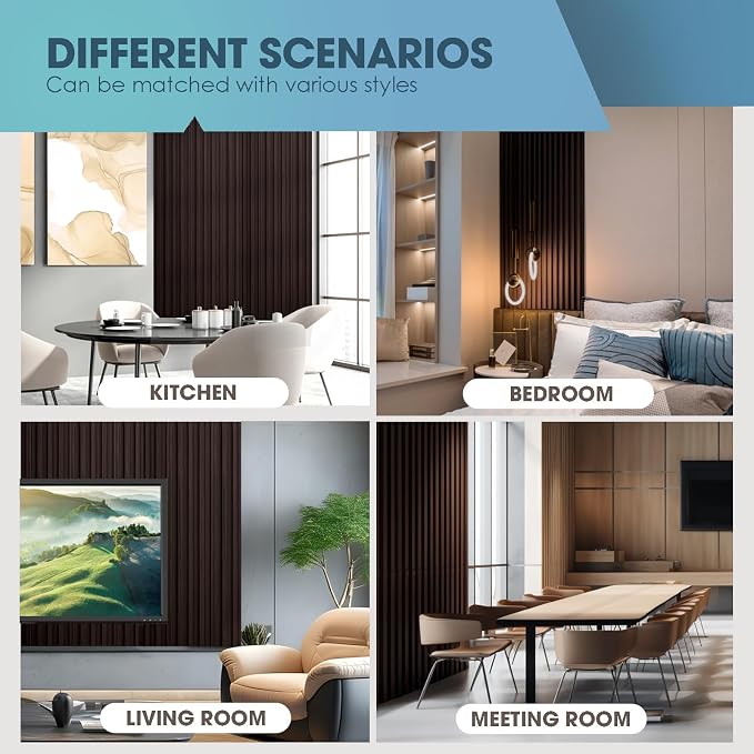 OUZUGIE WPC Acoustic Slat Wall Paneling, Living Room, TV Background, Study Room - Image 7