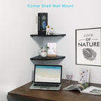 Corner Wall Shelves Set of 2, Rustic Wood Corner Floating Shelves - Image 4