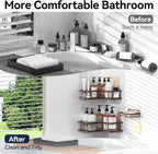 YASONIC Shower Caddy Corner, No Drilling Shower Organizer Corner - Image 8