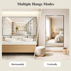 Koonmi Black Mirrors for Wall, 30x40 Inch Bathroom Mirror, Rectangular Wall - Image 6