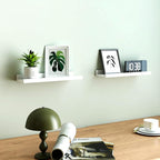 White Floating Shelves for Wall Decor, Wall Mounted Wood Storage Shelf for - Image 2
