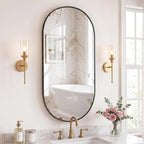 DUMOS 24" x 48" Oval Bathroom Mirror, Tempered Glass, Morden Vanity Mirror - Image 2