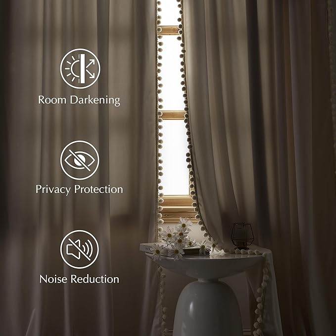 NICETOWN Ivory White Velvet Curtains 84" Long - Image 2