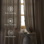 NICETOWN Ivory White Velvet Curtains 84" Long - Image 2