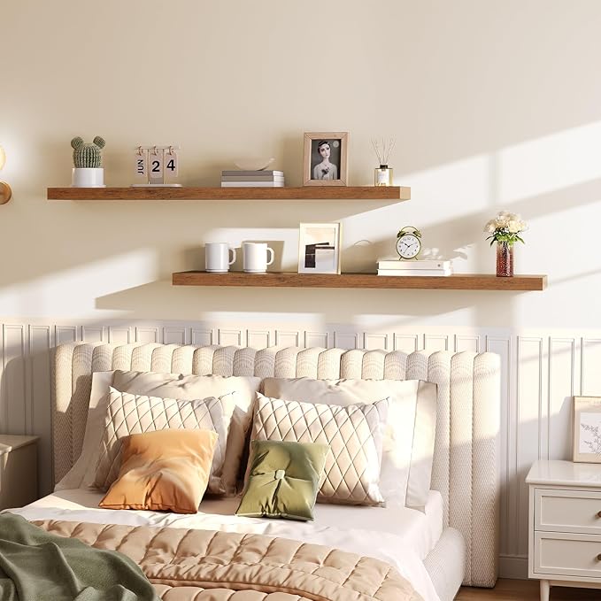 HOOBRO Floating Shelves for Wall, Wall Mounted Shelf Set of 2, for Wall Storage - Image 6
