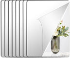 JUNEBRUSHS 8 Pack Self Adhesive Acrylic Mirror, 12x16 Inch Mirror Tiles by JUNEBRUSHS