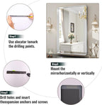 Easly Silver Bathroom Mirror for Wall, 36x24 Inch Rectangular Aluminum Alloy - Image 7
