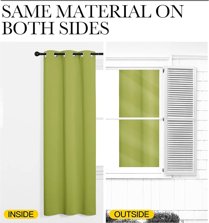 NICETOWN Fresh Green Blackout Curtains 40 inches Length - Image 5