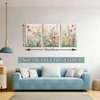 KISSFOX 3 Piece Canvas Wall Art Wildflowers Wall Decor Floral Pictures - Image 6