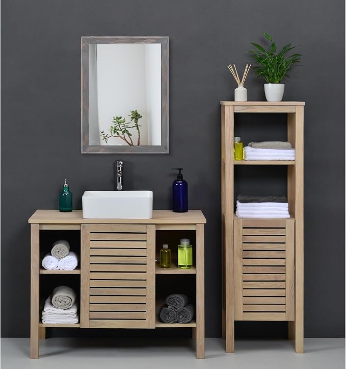 AAZZKANG Wooden Mirror Rectangle Rustic Mirrors - Image 6