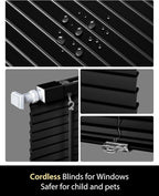 UNISHADES No Drill Blinds for Windows 1" Vinyl L-Shaped Slats Cordless Mini - Image 4