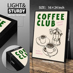 Black Framed Canvas Wall Art Posters Kitchen Coffee Club Print Vintage Coffee - Image 2