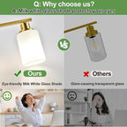 MOKATNG 4-Light Bathroom Light Fixtures, Brushed Gold Vanity Light - Image 5