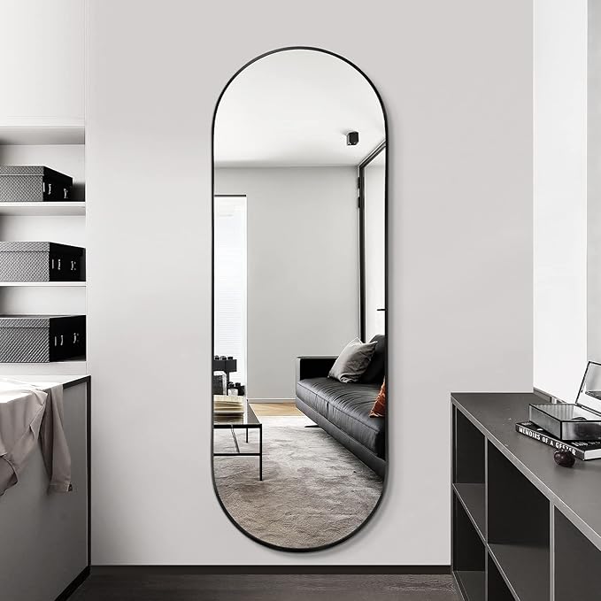 Oval Full Length Mirror, Ultra-Clear Explosion-Proof, Simple and Classic Deco by TheiaMo