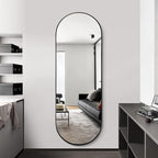 Oval Full Length Mirror, Ultra-Clear Explosion-Proof, Simple and Classic Deco by TheiaMo