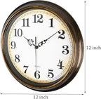 Yoiolclc Wall Clock Battery Operated Silent Non-Ticking Vintage Wall Clocks - Image 6