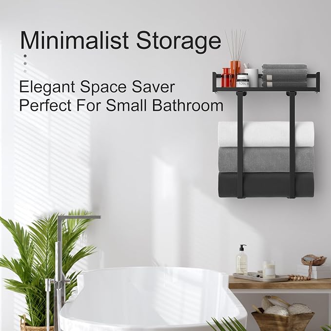 Towel Racks for Bathroom Wall Mounted, Xstydes Metal Towel Holder - Image 3