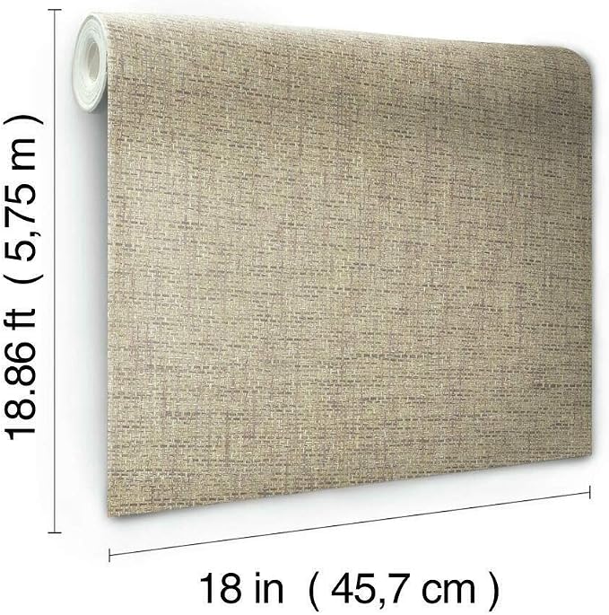 RoomMates RMK11694RL Tan Faux Grasscloth Weave Non-Textured Peel and Stick - Image 5