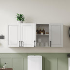 ChooChoo Laundry Room Cabinets, 4 Doors Wall Mounted Storage Cabinet, Kitchen - Image 7