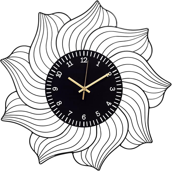 22 Inch Flower Wall Clock, Silent Non-Ticking Battery Operated Modern - Image 7