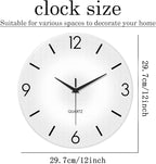 XFM Modern Simple Wall Clock 12 Inch Silent Wall Clocks Battery Operated White - Image 7