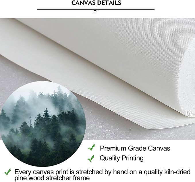 iKNOW FOTO XLarge 7 Panel Canvas Print Wall Art Misty and Fog Over Dark - Image 5