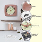Infinity Instruments Square Retro Wall Clock, Terracotta - Image 6