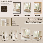 Syndra Square White Wood Frame Bathroom Mirror, Waterproof Slim Deep Frame - Image 6