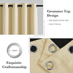 RYB HOME Extra Wide 100% Blackout Patio Door Curtain 96 inch Long, Grommet Room - Image 6