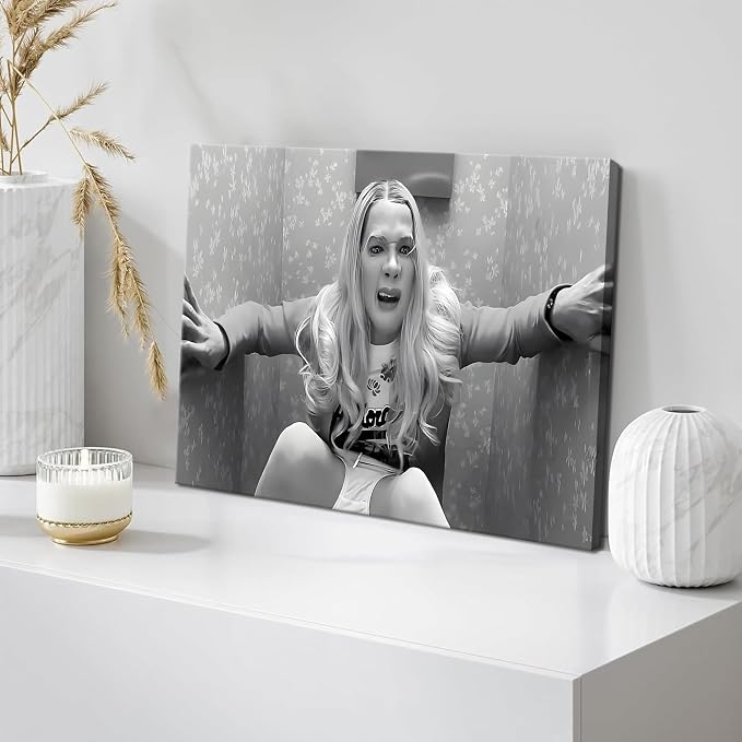 Framed Funny Movie Bathroom Canvas Wall Art Set of 2 – Black and White Vintage - Image 4