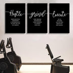 Hustle Quotes Execute Prints, Framed Canvas Wall Art Success Quote, Office Wall - Image 8