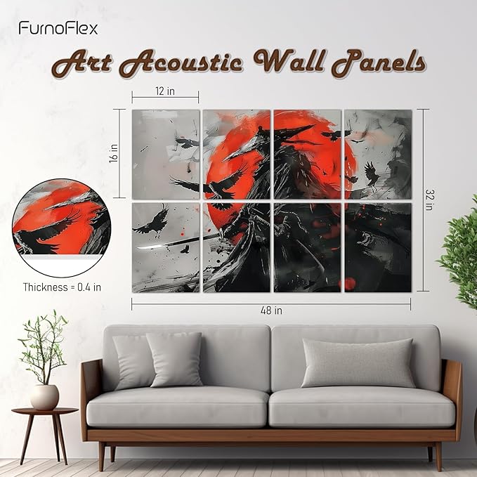 FurnoFlexArt Acoustic Panels Tiles Decorative Room Sound Proof Foam Absorbing - Image 2