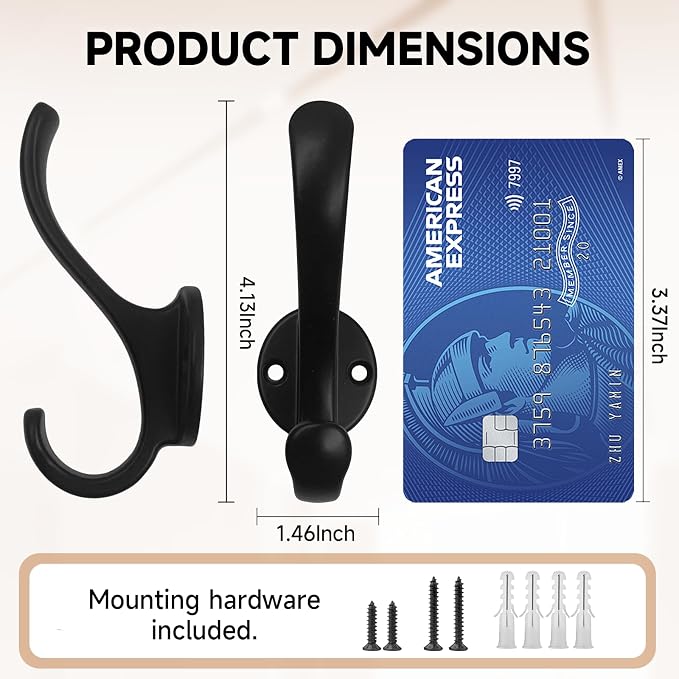 12 Pack Coat Hooks Wall Mount, Heavy Duty Wall Hooks - Image 3