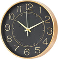 HZDHCLH Modern Wall Clocks Battery Operated, 10 inch Black and Gold Clock by HZDHCLH