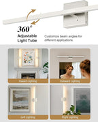 Rayogale 32 Inch Rechargeable Battery Operated Wall Sconce Set of Two, Cordless - Image 3
