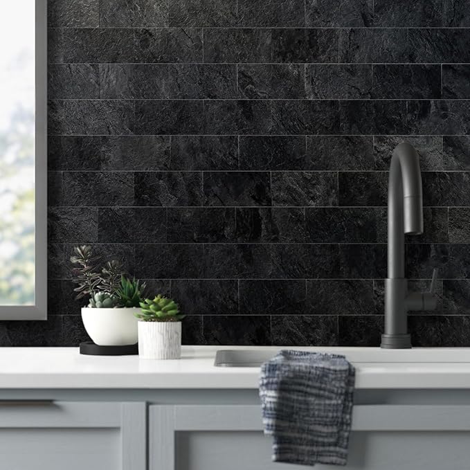 AULIGET 3" x 6" Peel and Stick Backsplash Wall Tiles, PVC Faux Stone Stick on - Image 2