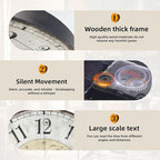24 Inch Large Wall Clock, Rustic Round Farmhouse Wall Clocks - Image 3