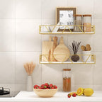 Amaoot Floating Shelves Set of 3, Home Wood Wall Shelf, Farmhouse Shelf - Image 4