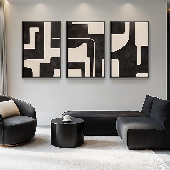 Large Framed Neutral Abstract Wall Art - Image 4