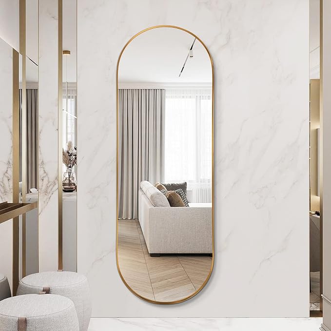 Oval Full Length Mirror, Ultra-Clear Explosion-Proof Dressing Mirror, Simple - Image 2