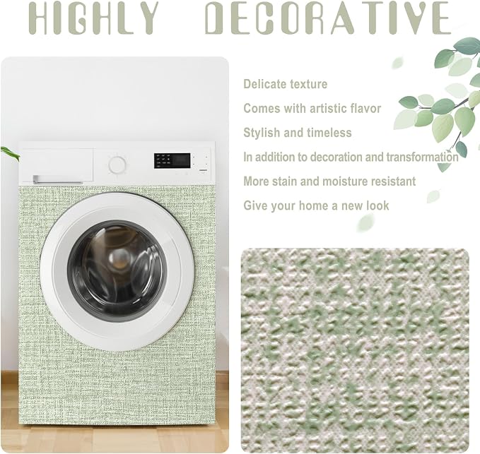 Amiya Grasscloth Wallpaper Sage Green Peel and Stick Faux Fabric Linen Contact - Image 6