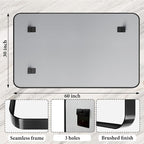 60X30 Inch Black Metal Framed Bathroom Mirror - Image 4