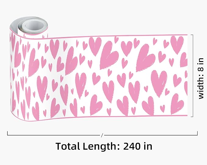 FLFK Pink Heart Wallpaper Border - Image 2